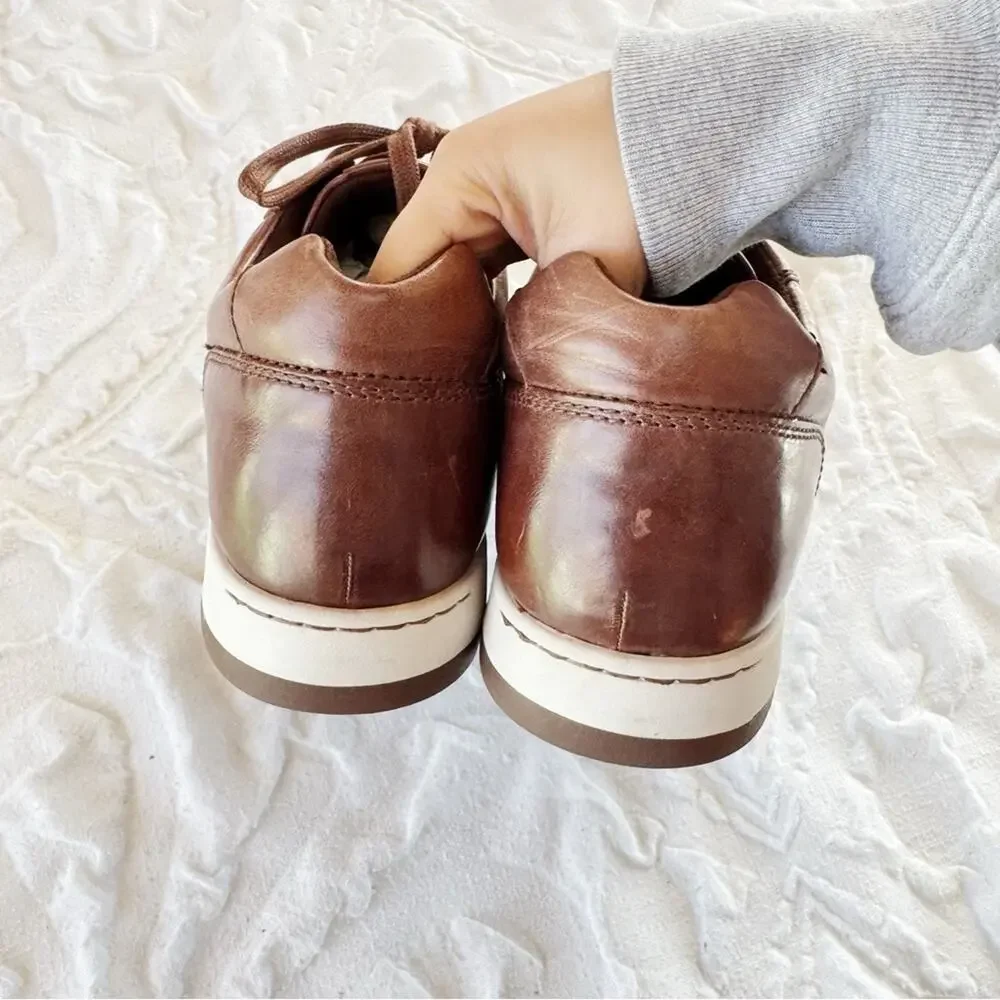 Born Men's Brown Leather Captain Sneakers Size 13